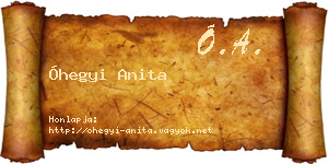 Óhegyi Anita névjegykártya